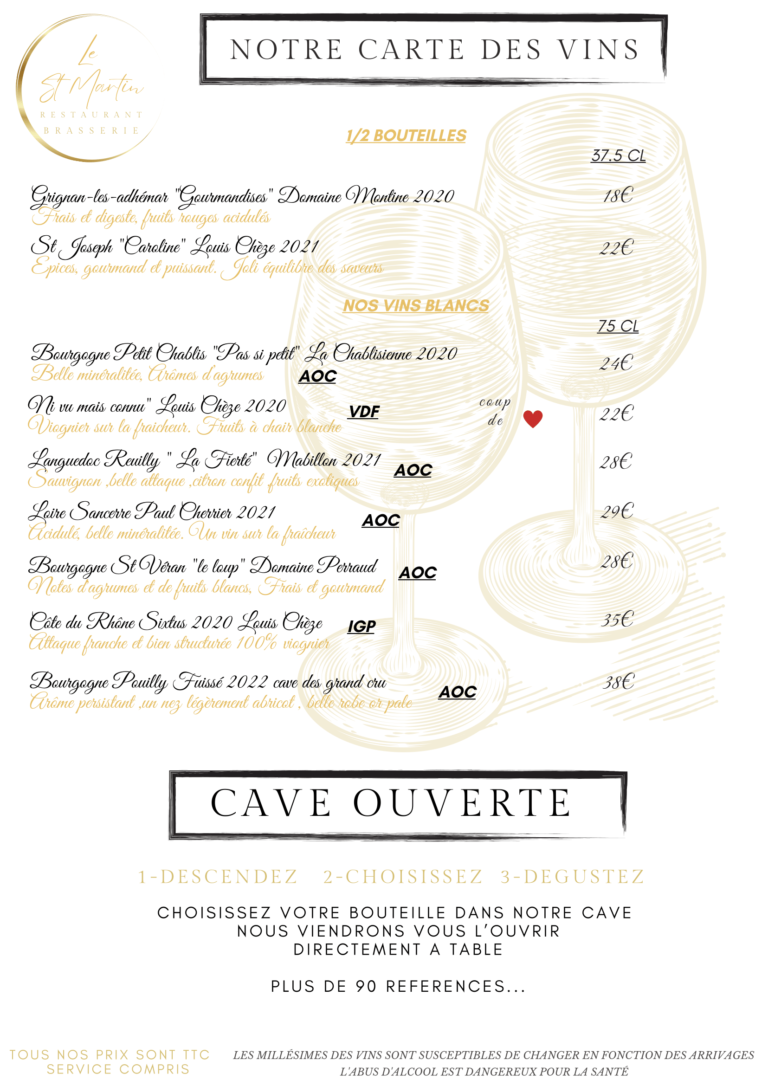 Carte des vins