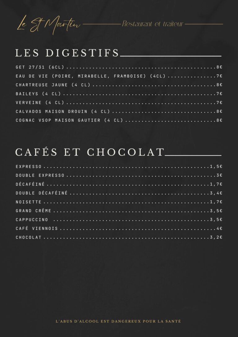 Digestifs et cafés